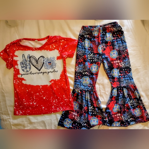 3T Childs Outfit Coast Guard Bell Bottoms & Top - Picture 4 of 10